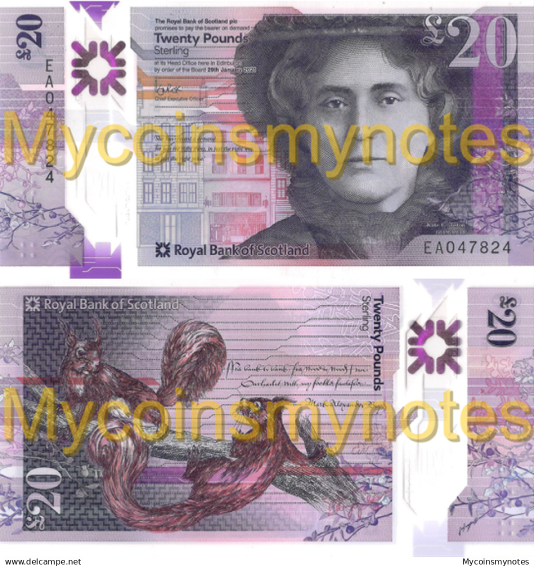 BANK OF SCOTLAND, £20 POUNDS, 2021, P-NEW, POLYMER, New Signature, UNC - 20 Pounds