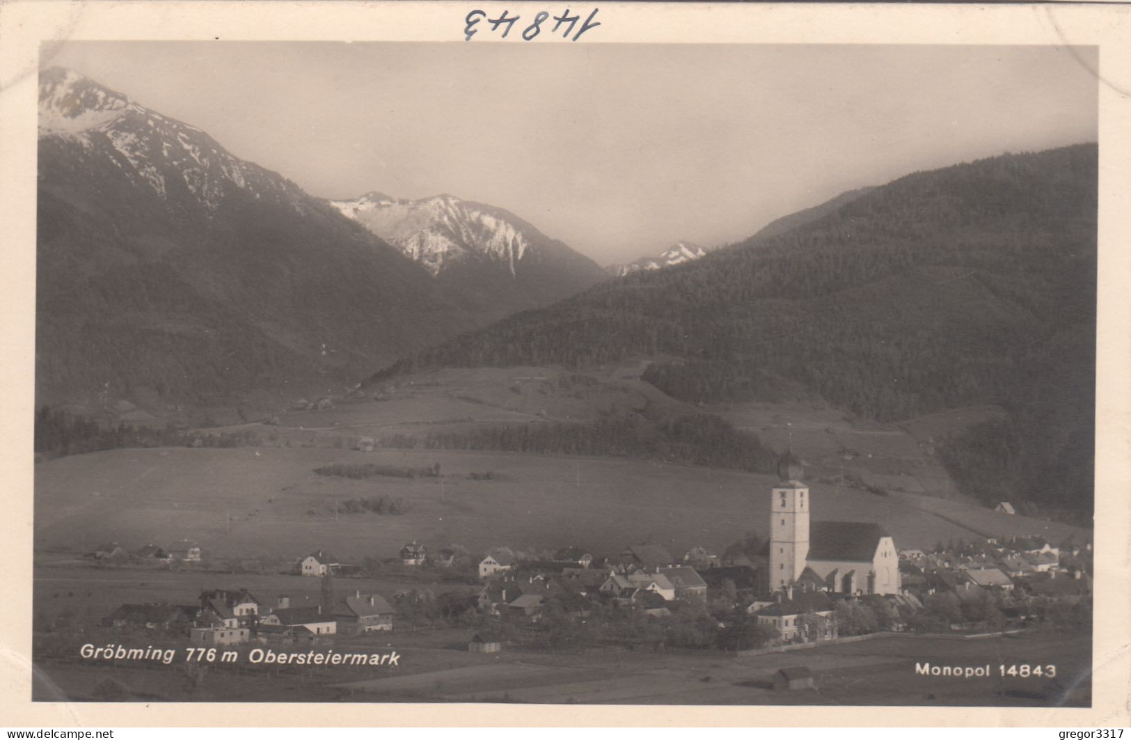 E84) GRÖBMING - 776m - Obersteiermark - Kirche Häuser Alte FOTO AK - Gröbming