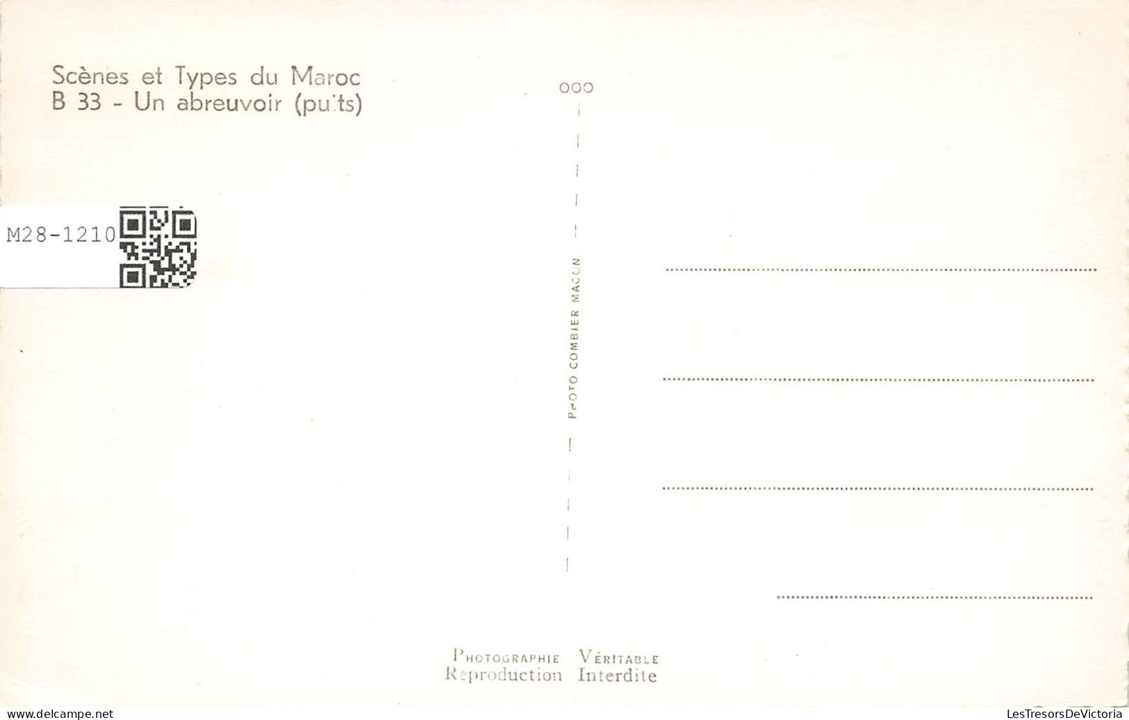 MAROC - Scènes Et Types Du Maroc - Un Abreuvoir - Puits - Carte Postale - Autres & Non Classés