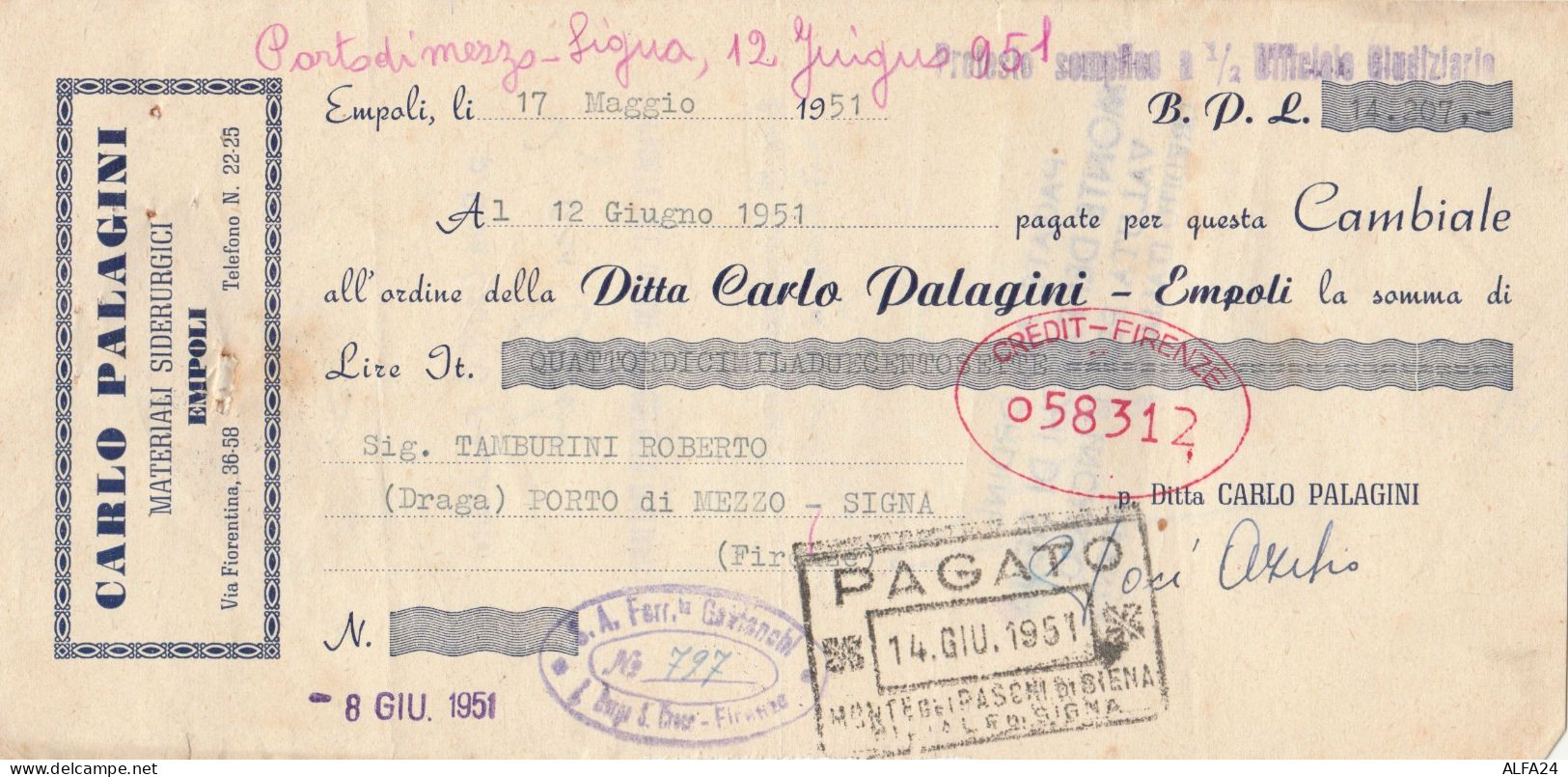 CAMBIALE CON MDB 1951 (HP755 - Fiscales