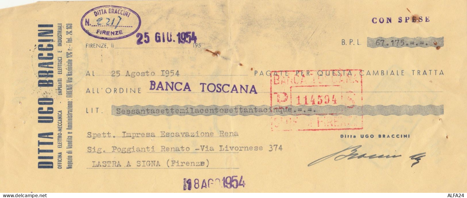 CAMBIALE CON MDB 1954 (HP749 - Fiscales