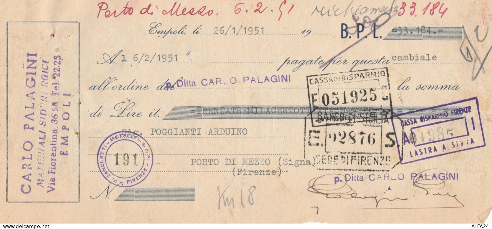 CAMBIALE CON MDB 1951 (HP723 - Fiscali