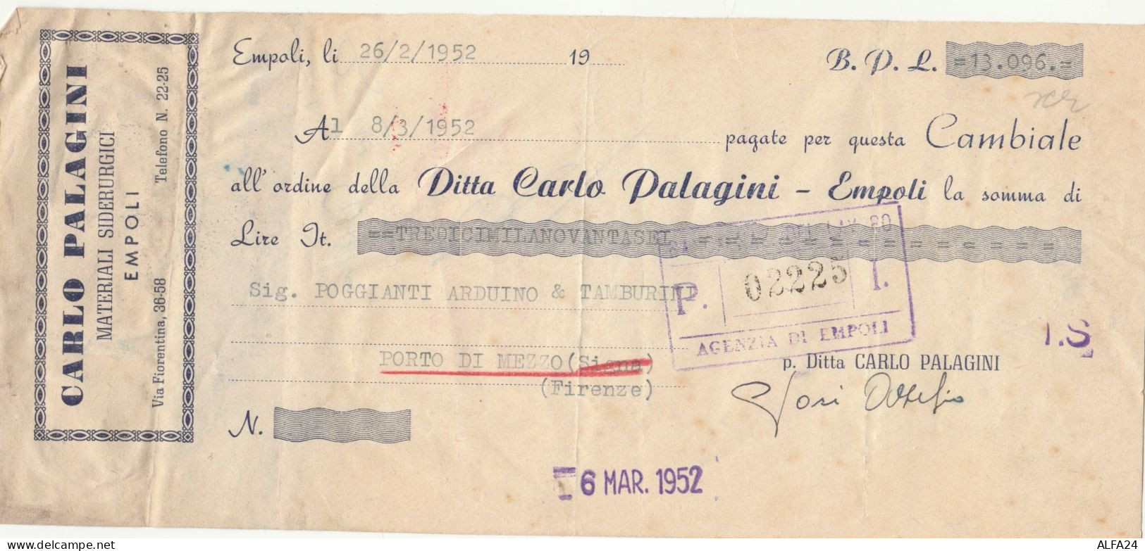 CAMBIALE CON MDB 1952 (HP719 - Fiscaux