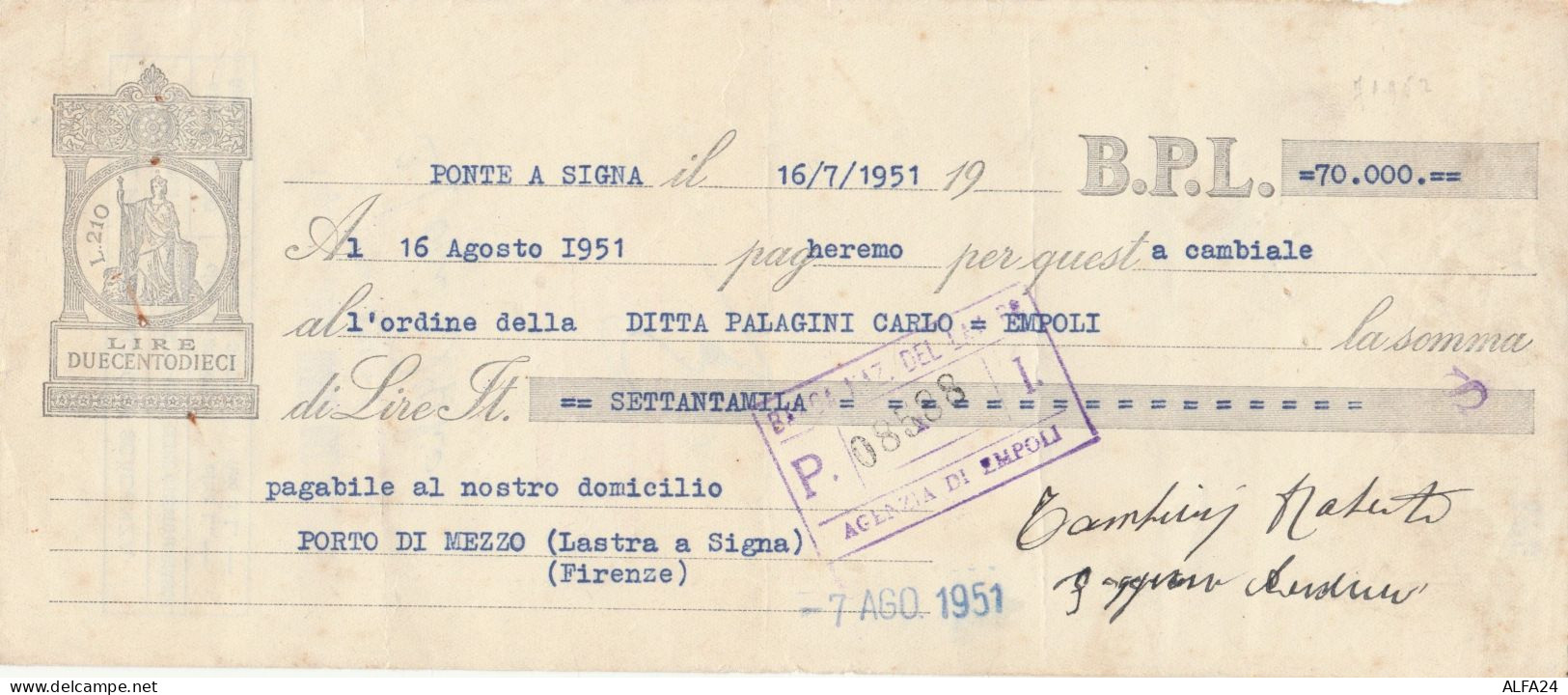 CAMBIALE 1951 (HP696 - Fiscale Zegels
