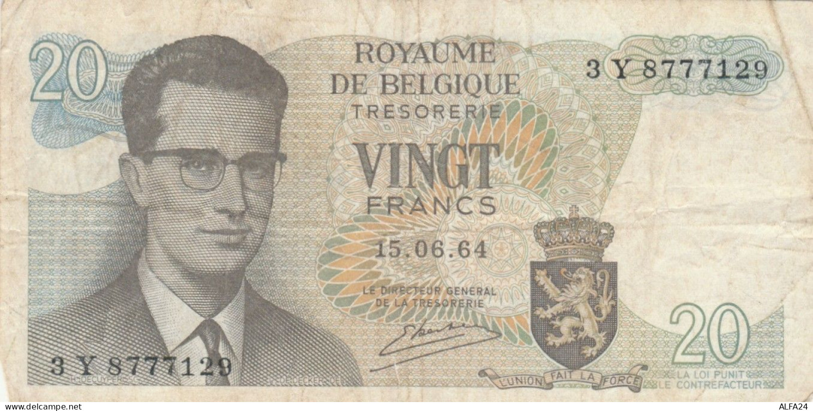 BANCONOTA BELGIO 20 VF (HP432 - Andere & Zonder Classificatie