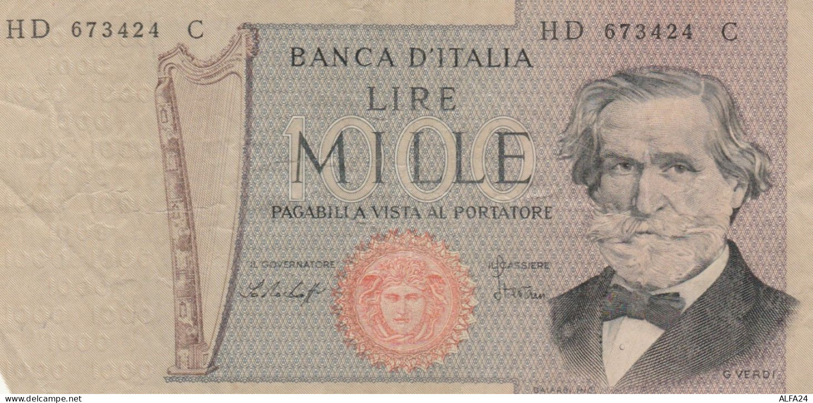 BANCONOTA ITALIA L. 1000 VERDI VF (HP167 - 1000 Liras