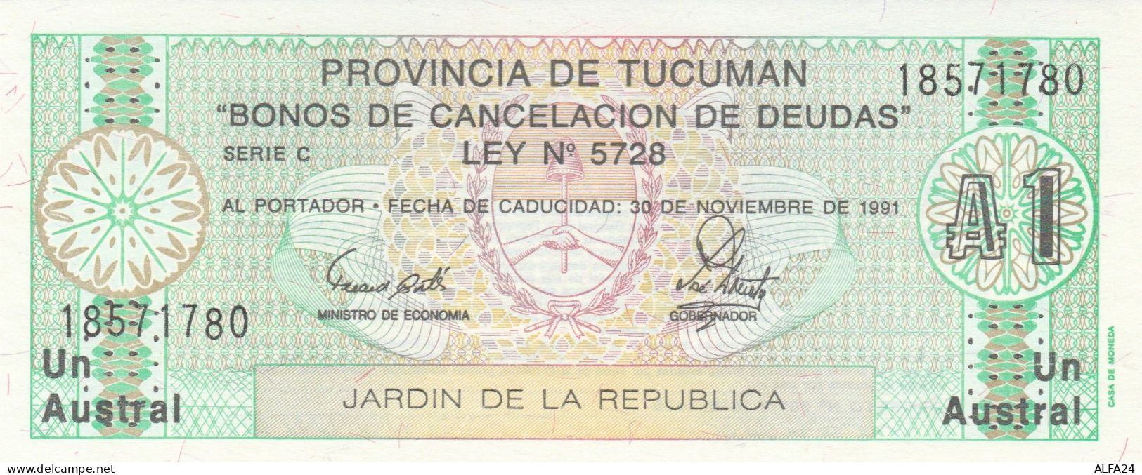 BANCONOTA ARGENTINA 1 UNC (HP80 - Argentine