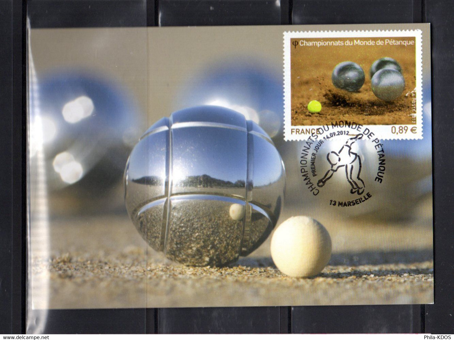 2012 " CHAMPIONNATS DU MONDE DE PETANQUE " Sur Carte Maximum. N° YT 4684 Parfait état CM - Petanca