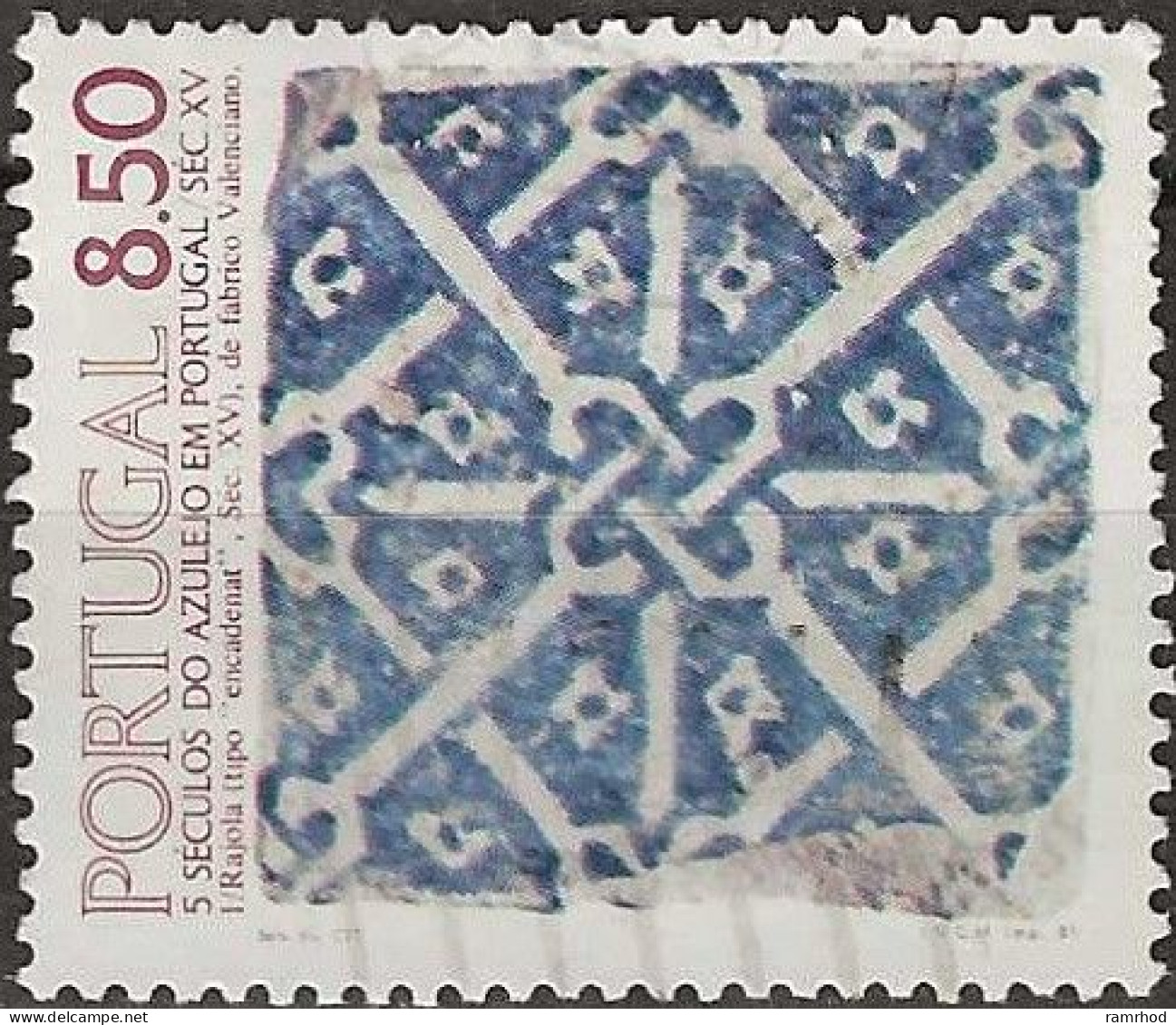 PORTUGAL 1981 Tiles - 8e50 - Rajola Tile From Setubal Peninsula (15th Century) FU - Usado