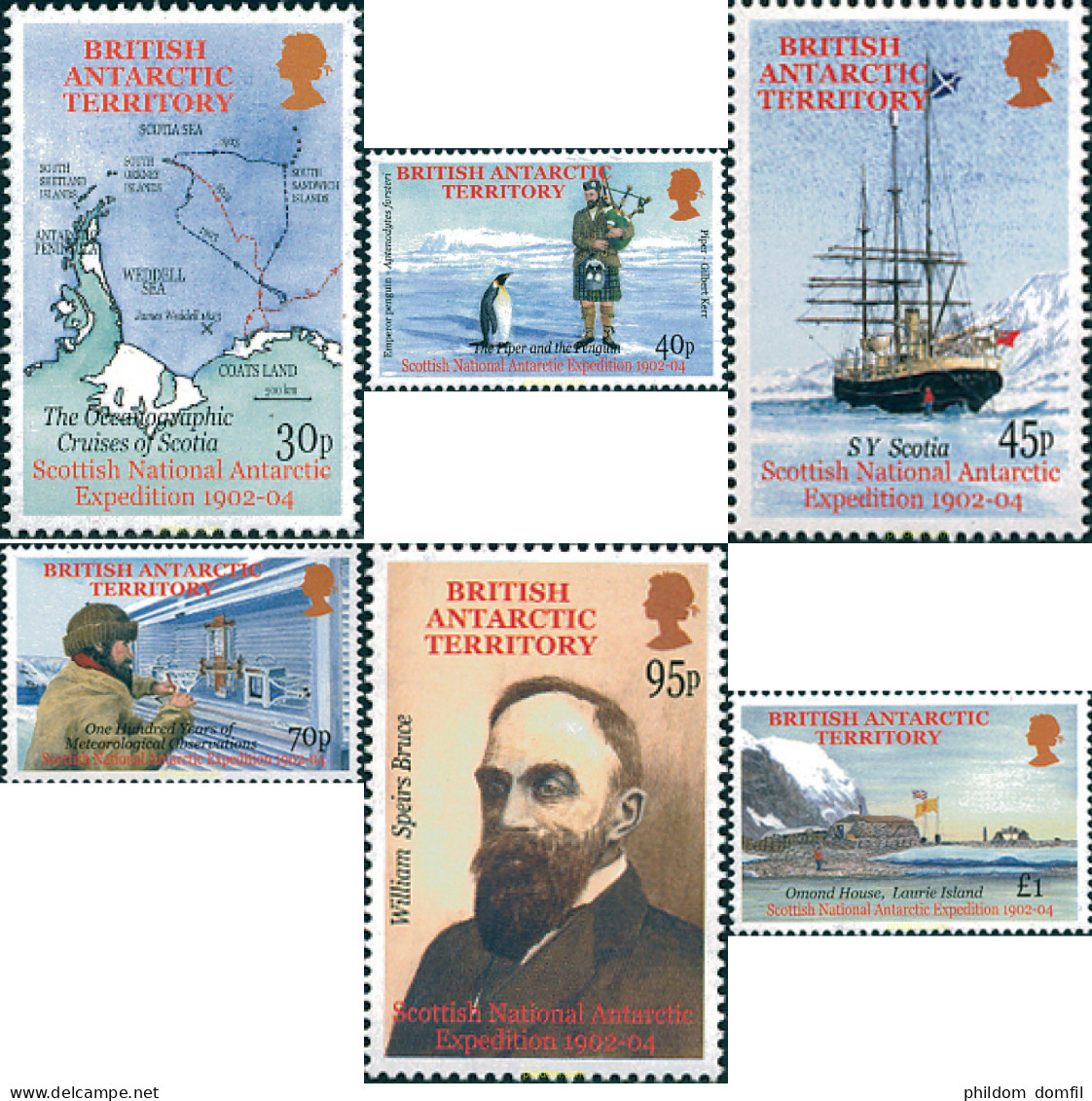 122591 MNH ANTARTIDA BRITANICA 2002 CENTENARIO DE LA EXPEDICION ANTARTICA ESCOCESA - Ongebruikt