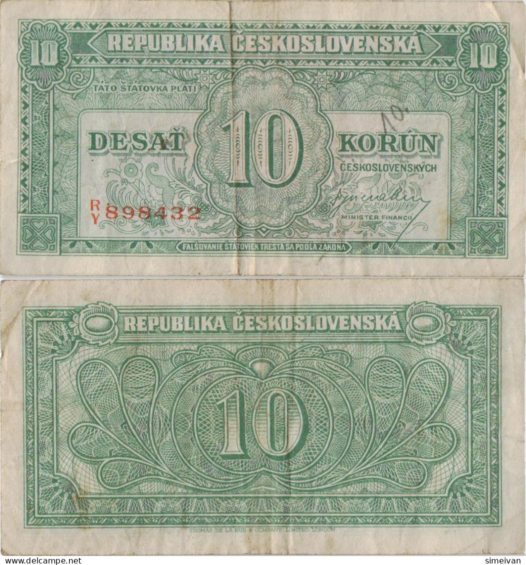 Czechoslovakia 10 Korun ND (1945) P-60a Banknote Europe Currency Tchécoslovaquie Tschechoslowakei #5227 - Tchécoslovaquie