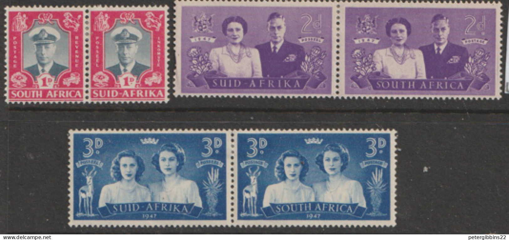 South  Africa  1947  SG 111-3  Royal Visit   Mounted Mint - Neufs