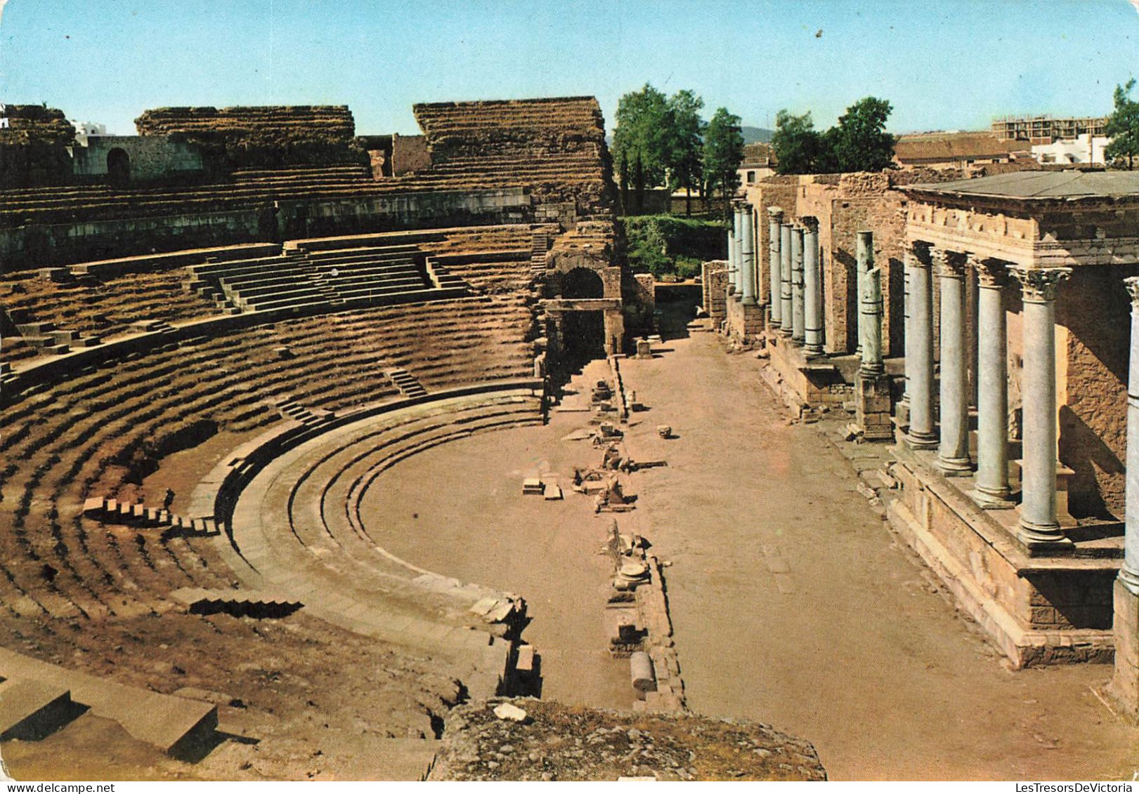 ESPAGNE - Mérida - Vue Générale De L'amphithéâtre Romain - Colorisé - Carte Postale - Mérida