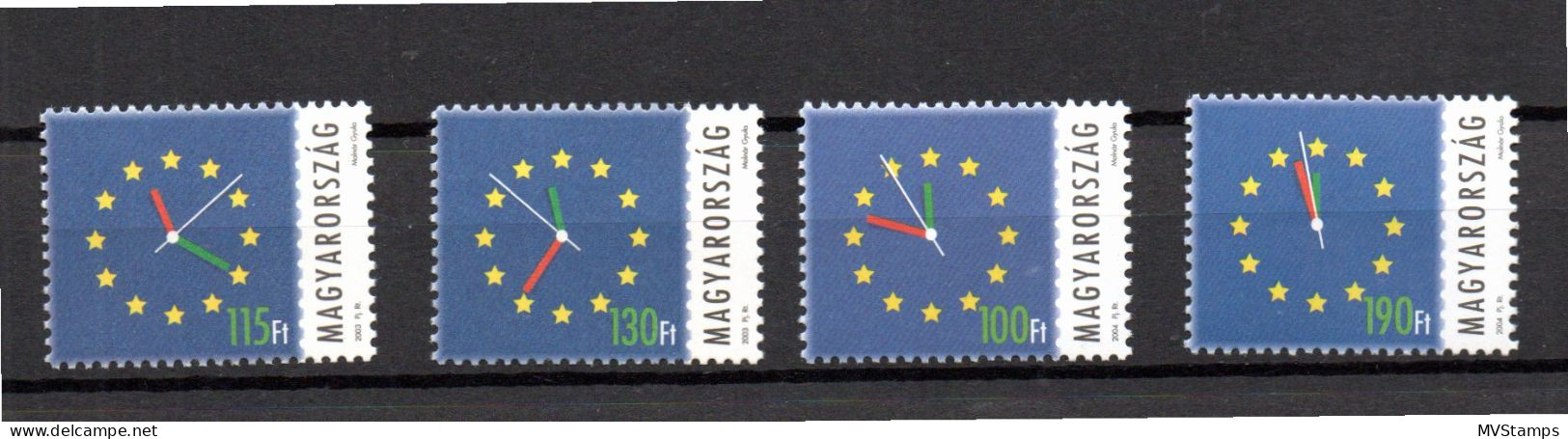 Ungarn 2003/04 Aufnahme Europa Union (Michel 4808, 4814, 4837, 4844) Postfrisch - Ongebruikt