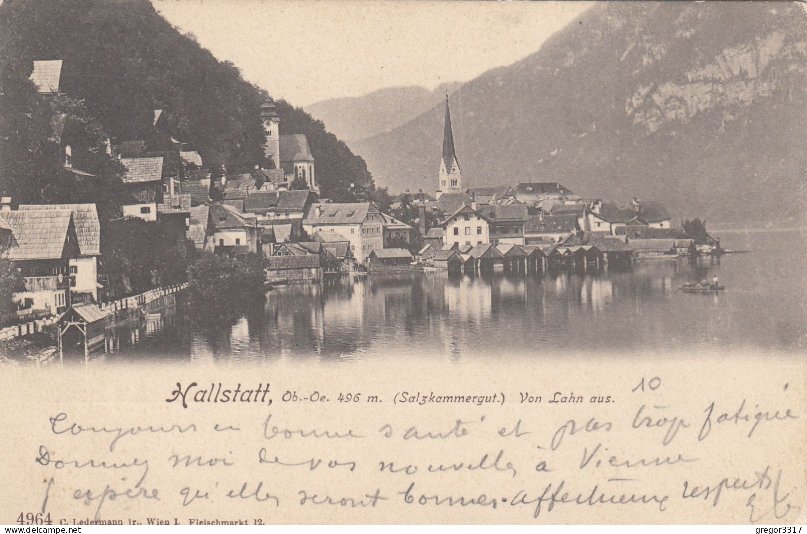 E104) HALLSTATT - Salzkammergut - Von LAHN Aus - 1900 - Hallstatt