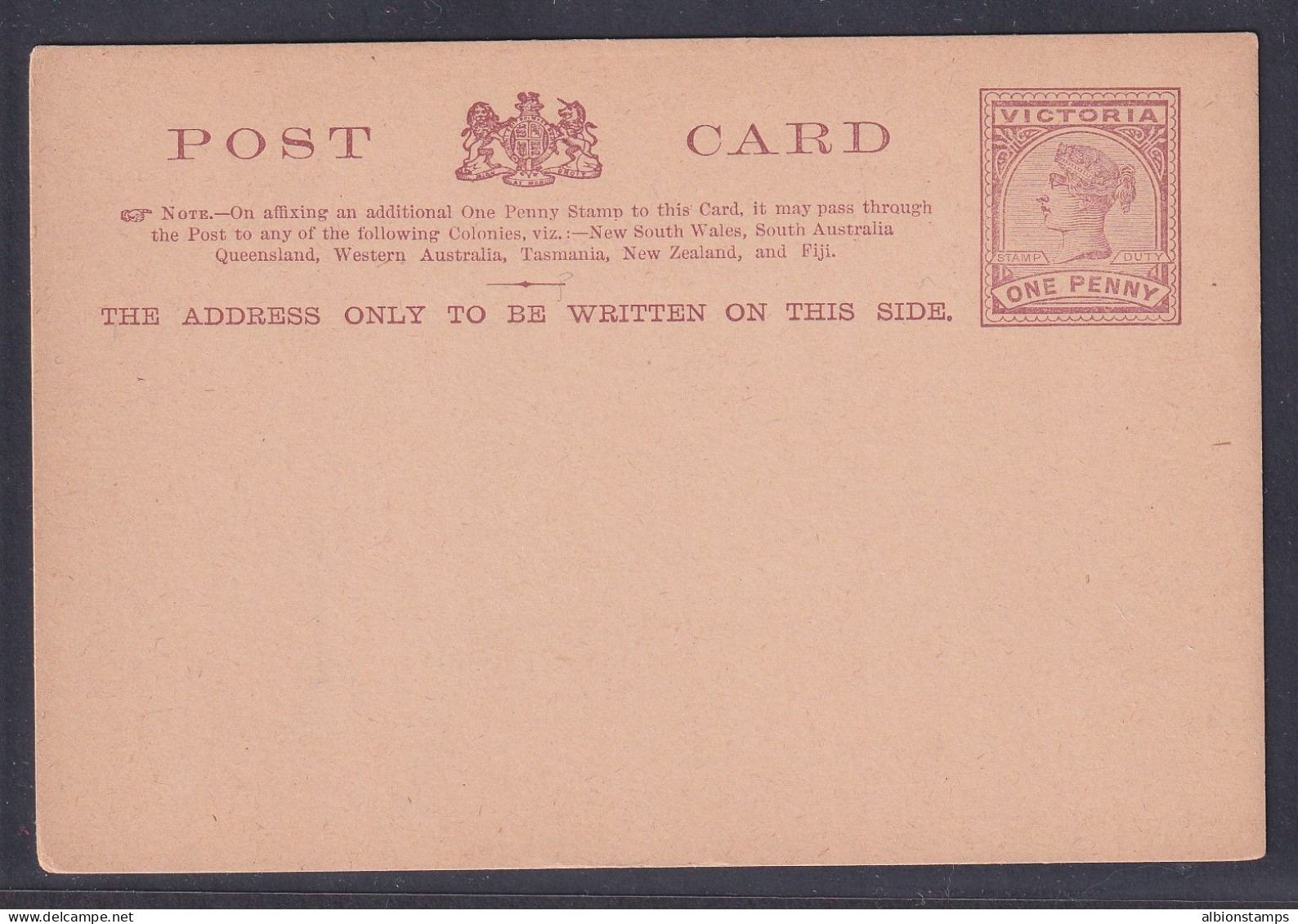 Victoria (Australian State) - 1p Unused Post Card - Briefe U. Dokumente