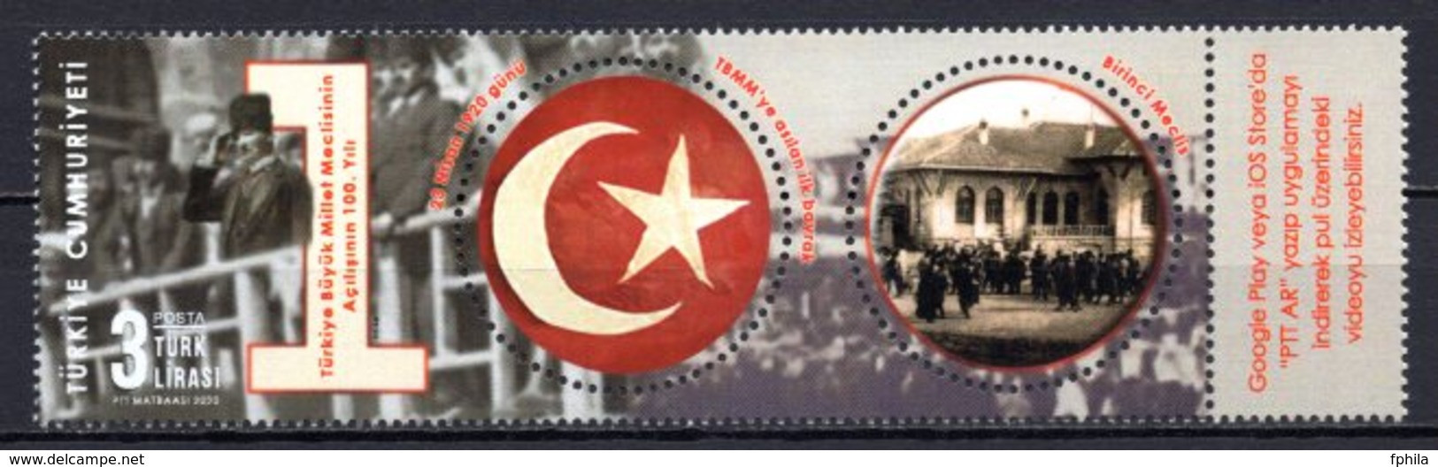 2020 TURKEY INAUGURATION OF THE GRAND NATIONAL ASSEMBLY OF TURKEY CENTENARY MNH ** - Ongebruikt