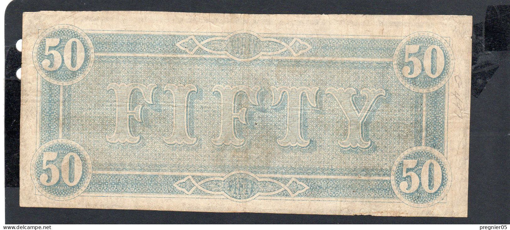 Baisse De Prix USA - Billet  50 Dollar États Confédérés 1864 SUP/XF P.070 § 42499 - Confederate Currency (1861-1864)