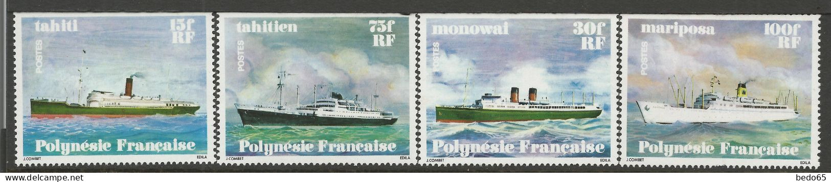 POLYNESIE Série Complète N° 124 à 127 NEUF**  SANS CHARNIERE NI TRACE ( émis Sans Gom ) / Hingeless / MNH - Neufs