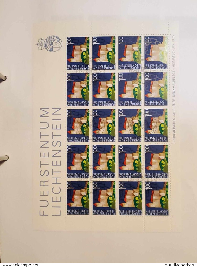 1975 Schloss Gutenberg Bogen Postfrisch Bogen Ersttagsstempel - Brieven En Documenten