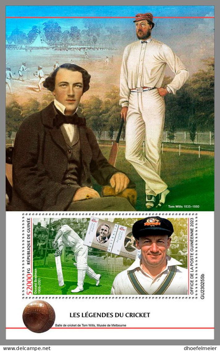 GUINEA REP. 2023 MNH Crickets Legends Kricket Legenden S/S – OFFICIAL ISSUE – DHQ2350 - Cricket