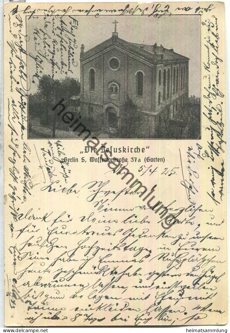 Berlin-Kreuzberg - Jesuskirche - Wassertorstrasse 37a (Garten) - Postkarte Dünnes Papier - Kreuzberg