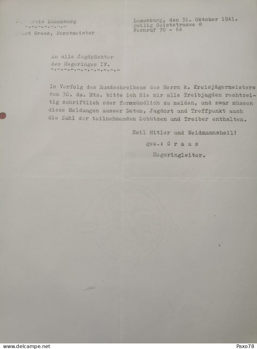 Lettre, Luxembourg 1941 - 1940-1944 Occupazione Tedesca