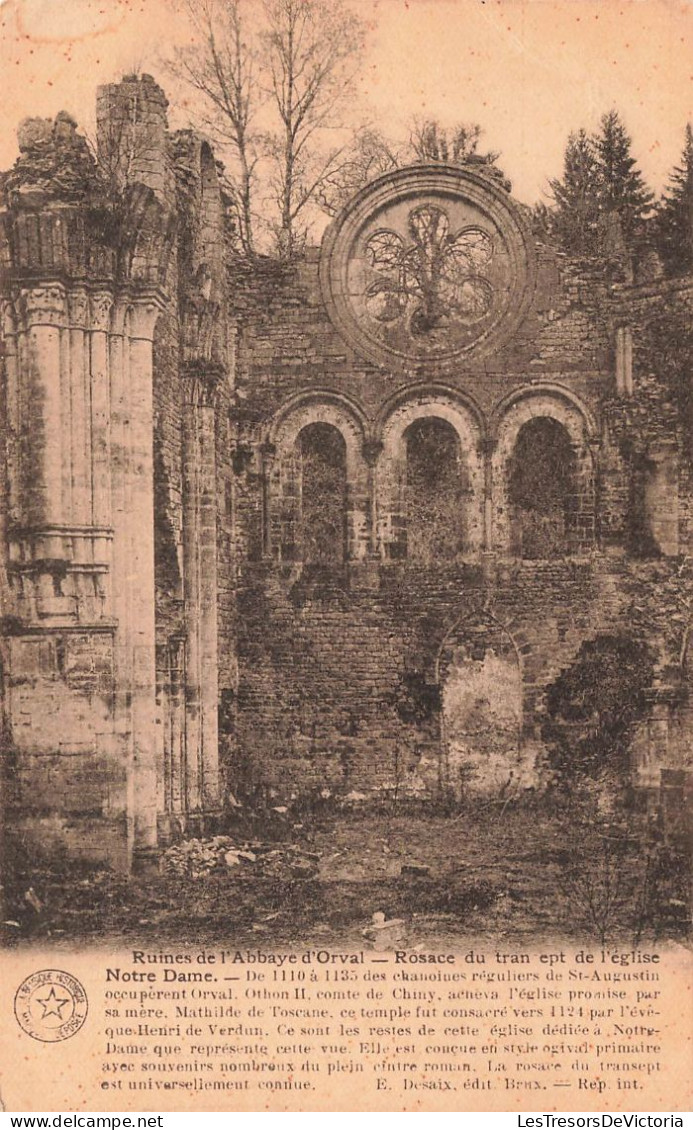 BELGIQUE - Ruines De L'Abbaye D'Orval - Rosace Du Transept De L'église Notre Dame - Carte Postale Ancienne - Florenville