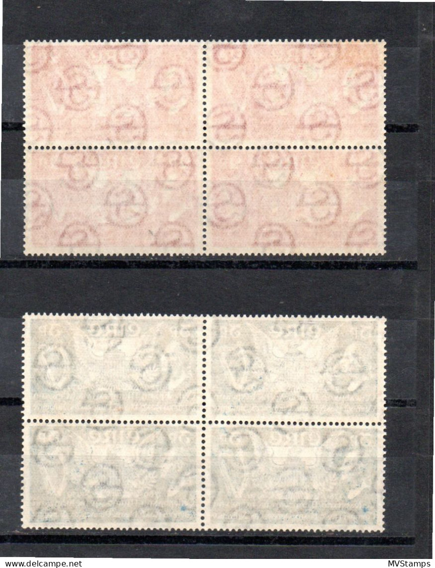 Ireland 1939 Set USA 150 Years Stamps (Michel 69/70) In Block Of Four MNH - Ongebruikt