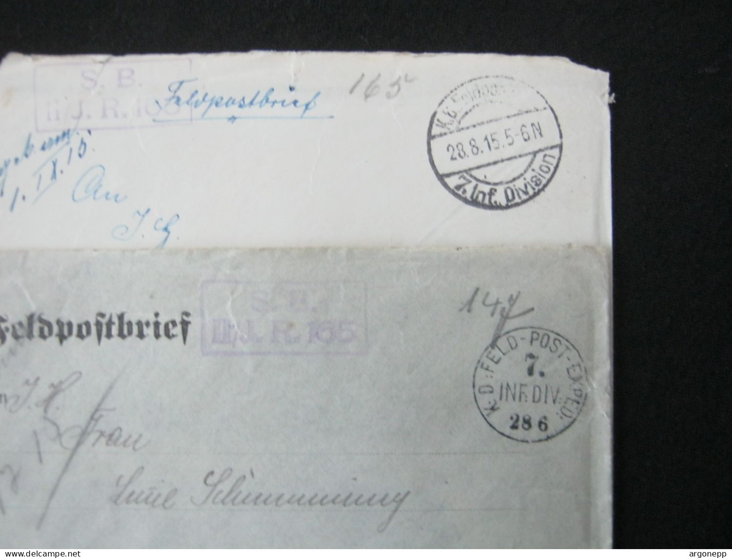 1915 , Liévin ,  2  Lettre Postale  Militaire Allemagne - Deutsche Armee