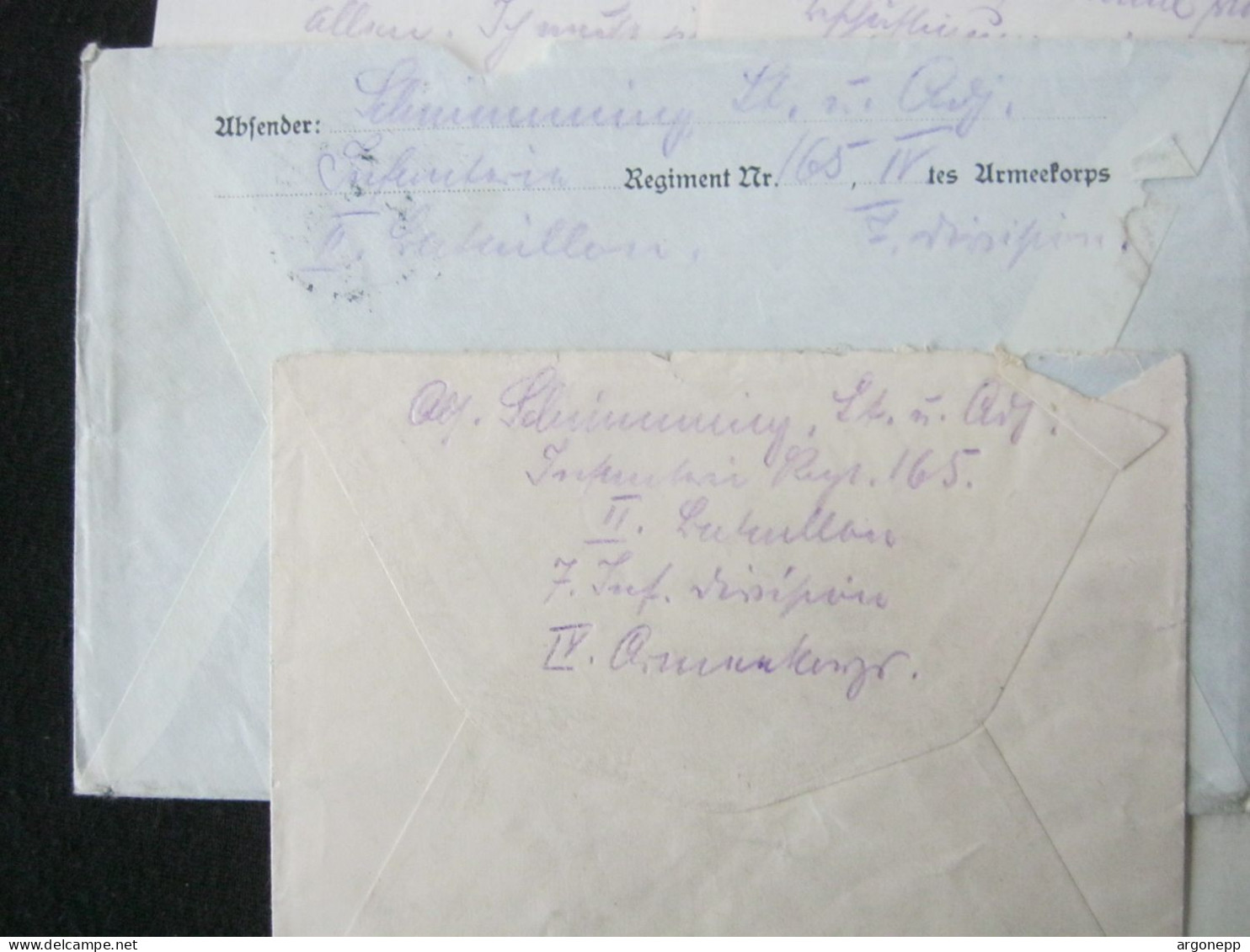1915 , Mouchy-le-Châtel,  2  Lettre Postale  Militaire Allemagne + 3 Fotos - Duits Leger