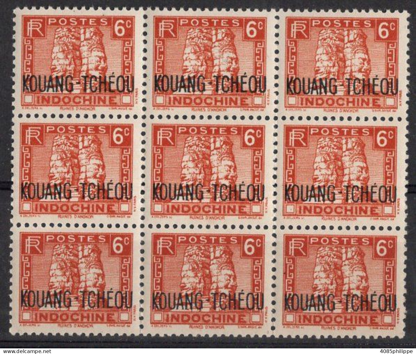 KOUANG TCHEOU Bloc De 9 Timbres-poste N°107** Neufs Sans Charnière TB Cote : 13€50 - Unused Stamps