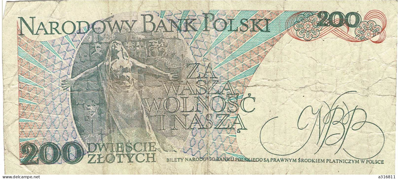 1988 POLONIA BANCONOTE NARODOWY BANK POLSKI 200 DWIESCIE ZLOTYCH BANKNOT POLACCO BILLET DE BANQUE POLONAIS - Pologne