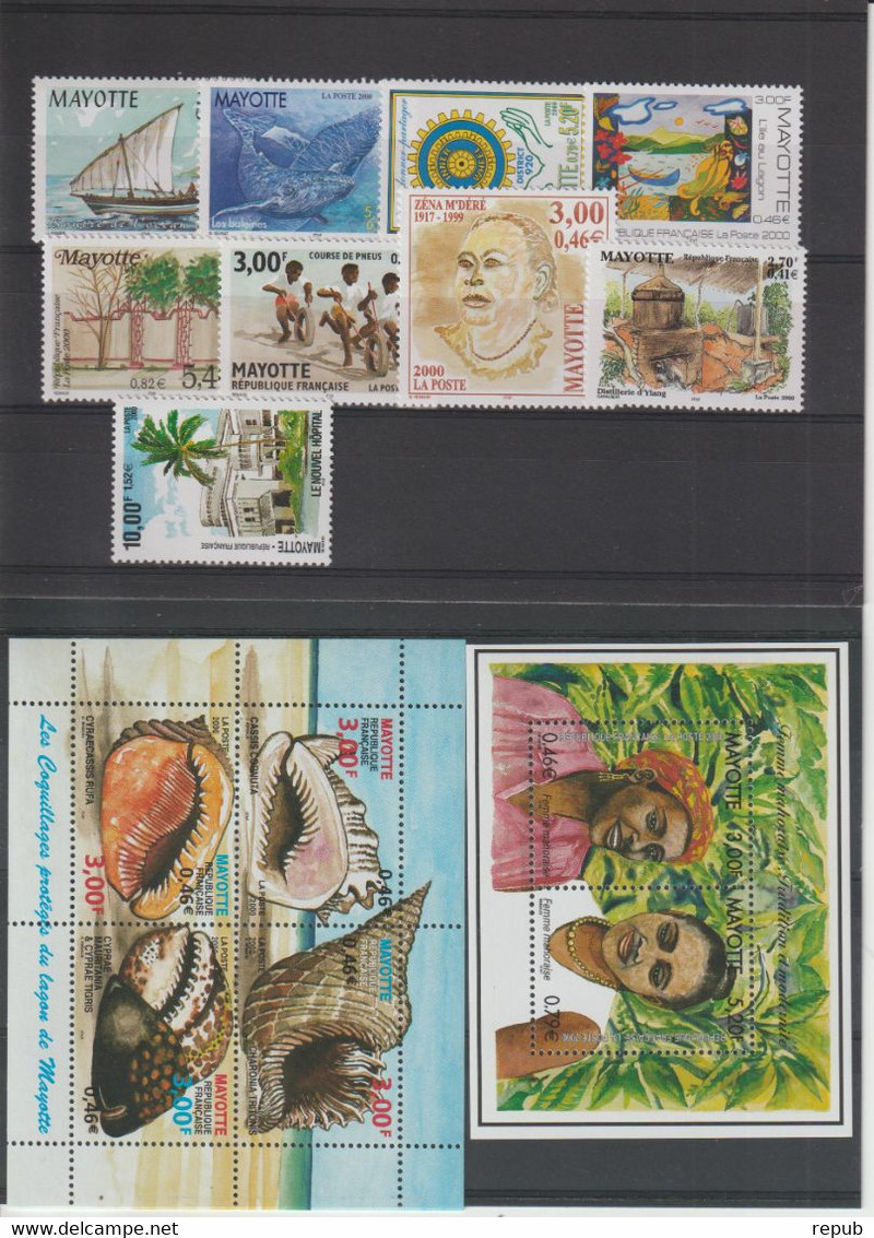 Mayotte Année Complète 2000 Poste 81 à 95, 15 Val ** MNH - Nuevos