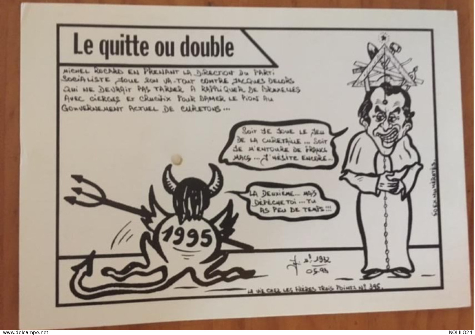 Cpm ILLUSTRATEUR, Signée Jacques LARDIE, Michel Rocard " Le Quitte Ou Double" Tirage Limité N°033 - Lardie