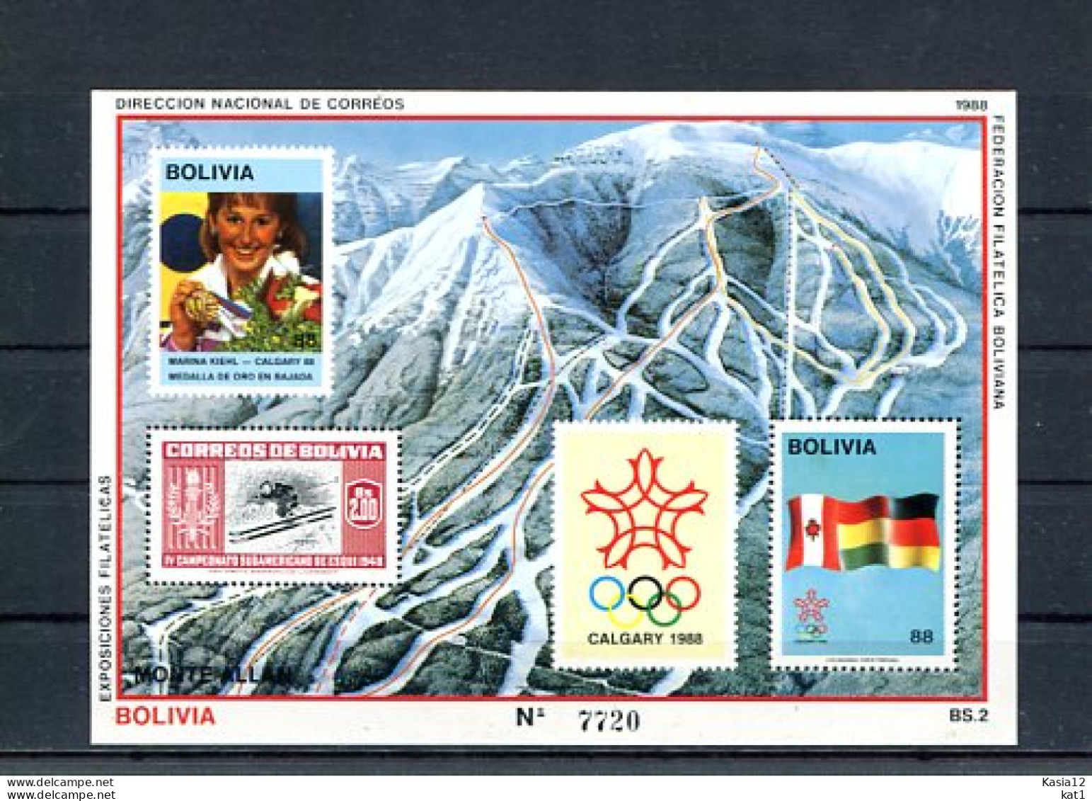 A52975)Olympia 88: Bolivien Bl 173** - Invierno 1988: Calgary