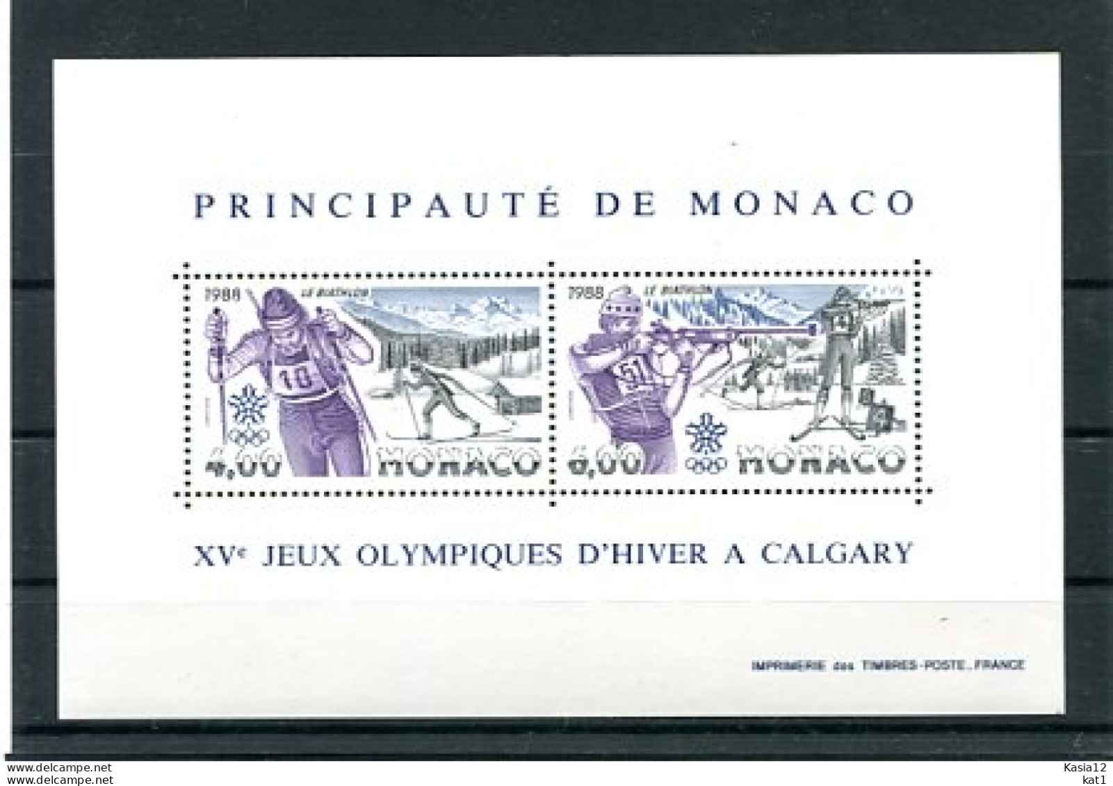 A53001)Olympia 88: Monaco Bl 38** - Inverno1988: Calgary