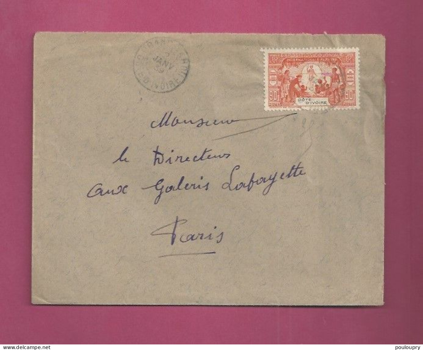 Lettre De 1939 Pour La France - YT N° 86 - Seul Sur Lettre - Exposition Coloniale De Paris - Cartas & Documentos
