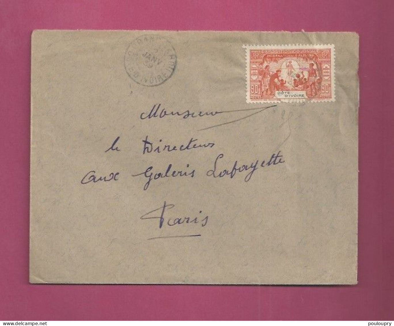 Lettre De 1939 Pour La France - YT N° 86 - Seul Sur Lettre - Exposition Coloniale De Paris - Briefe U. Dokumente