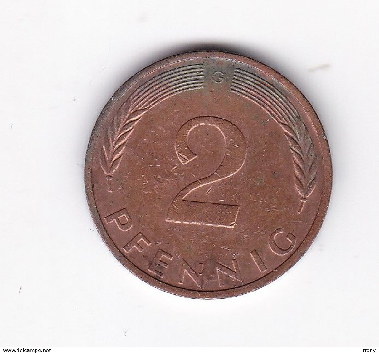 Une Pièce Monnaie  Allemagne  2  Pfennig  Année 1976   Frappe  G - 2 Pfennig