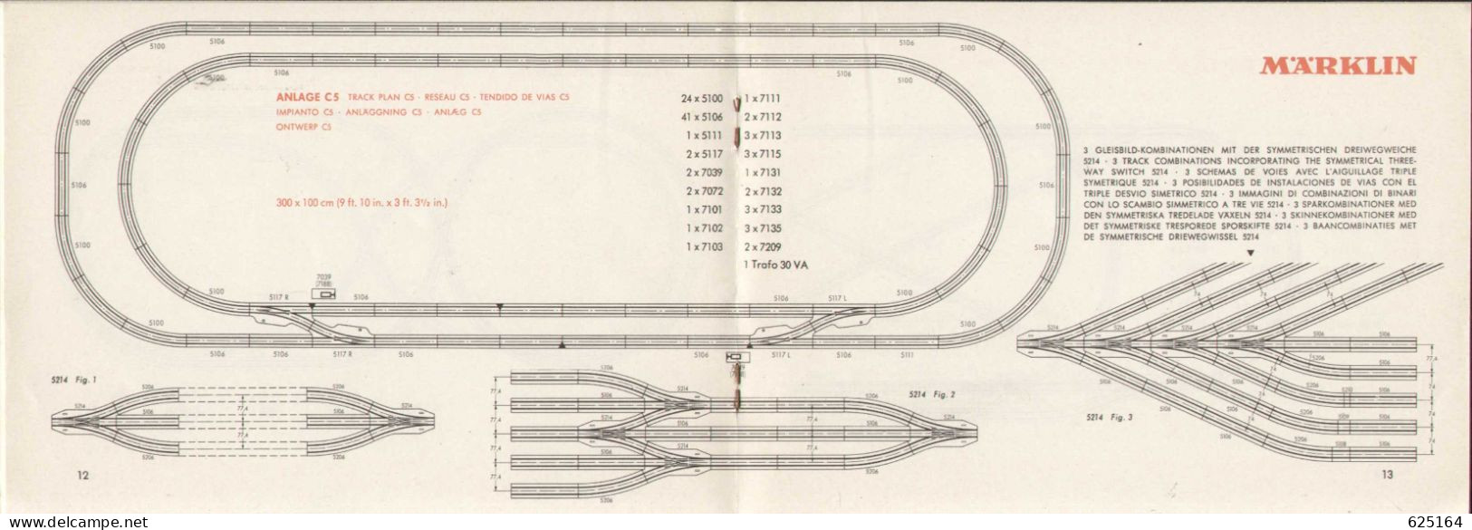 Catalogue MÄRKLIN  1963 0321 Gleisanlagen Spur HO Für M-Gleise 5100/5200 - Deutsch