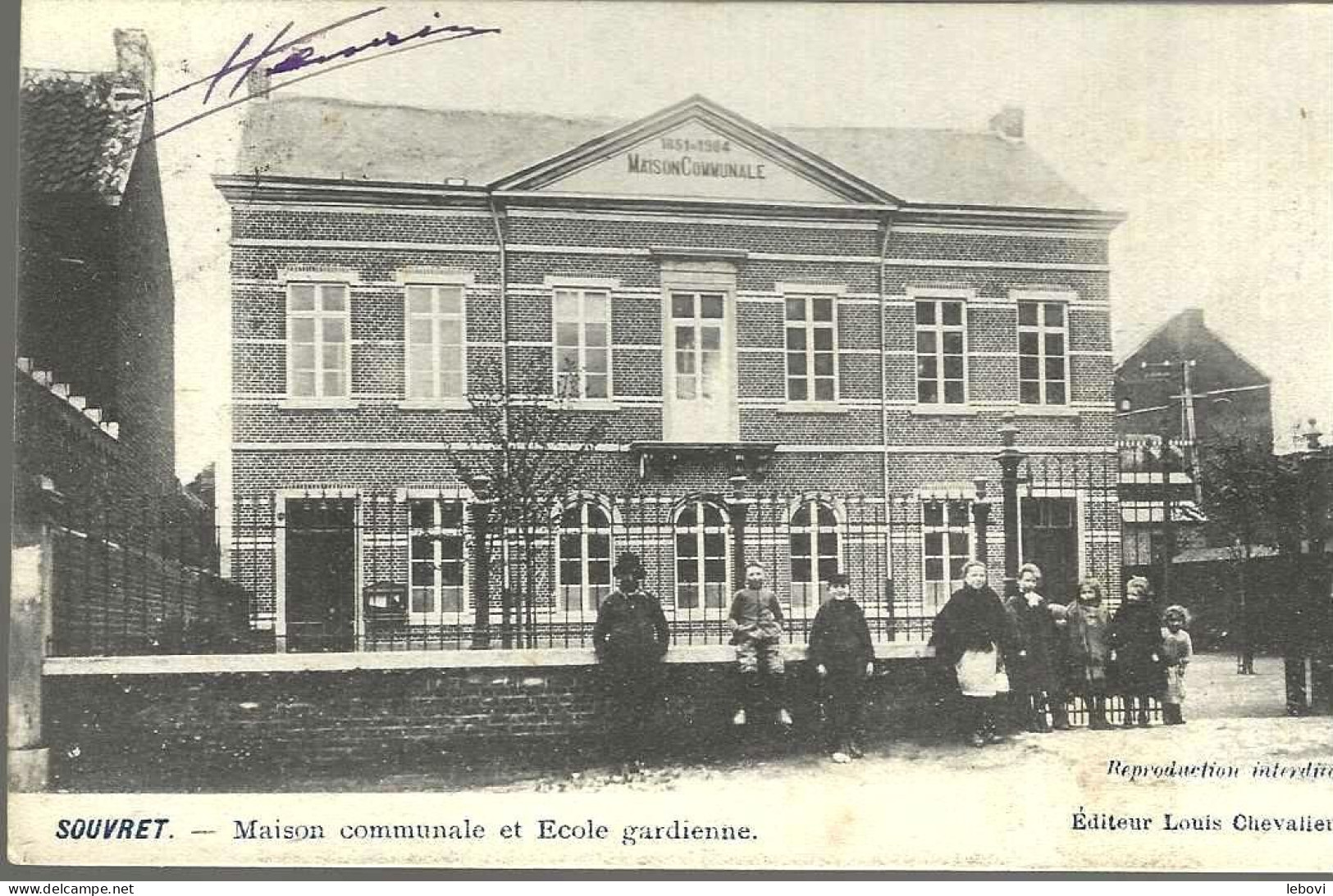 SOUVRET « Maison Communale Et école Gardienne » - Ed. Louis Chevalier (1914 - Courcelles