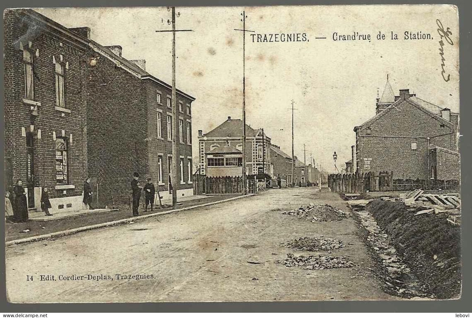 TRAZEGNIES «Grand’rue De La Station» - Ed. Cordier – Deplas, Trazegnies (1905) - Courcelles