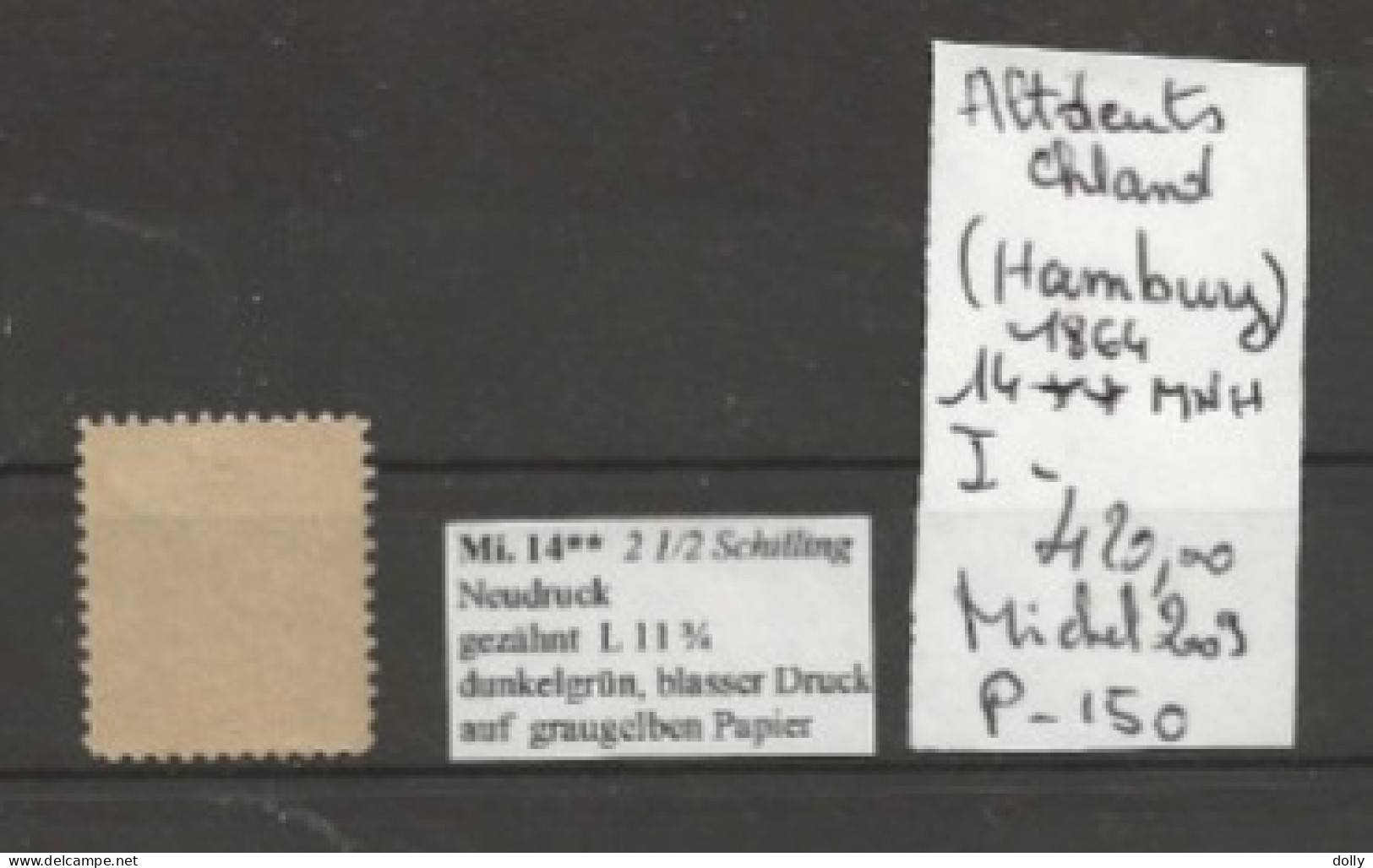 TIMBRE D ALLEMAGNE ALTDEUTSCHLAND HAMBURG 1864 Nr 14 **MNH  I  COTE 420.00 € - Hamburg