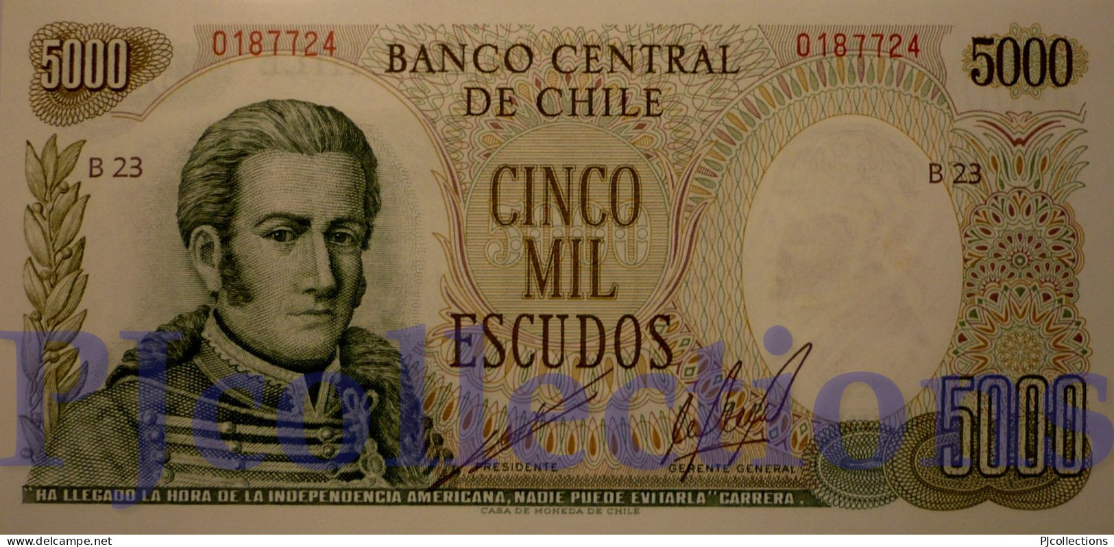 CHILE 5000 ESCUDOS 1967/76 PICK 147b UNC - Chili