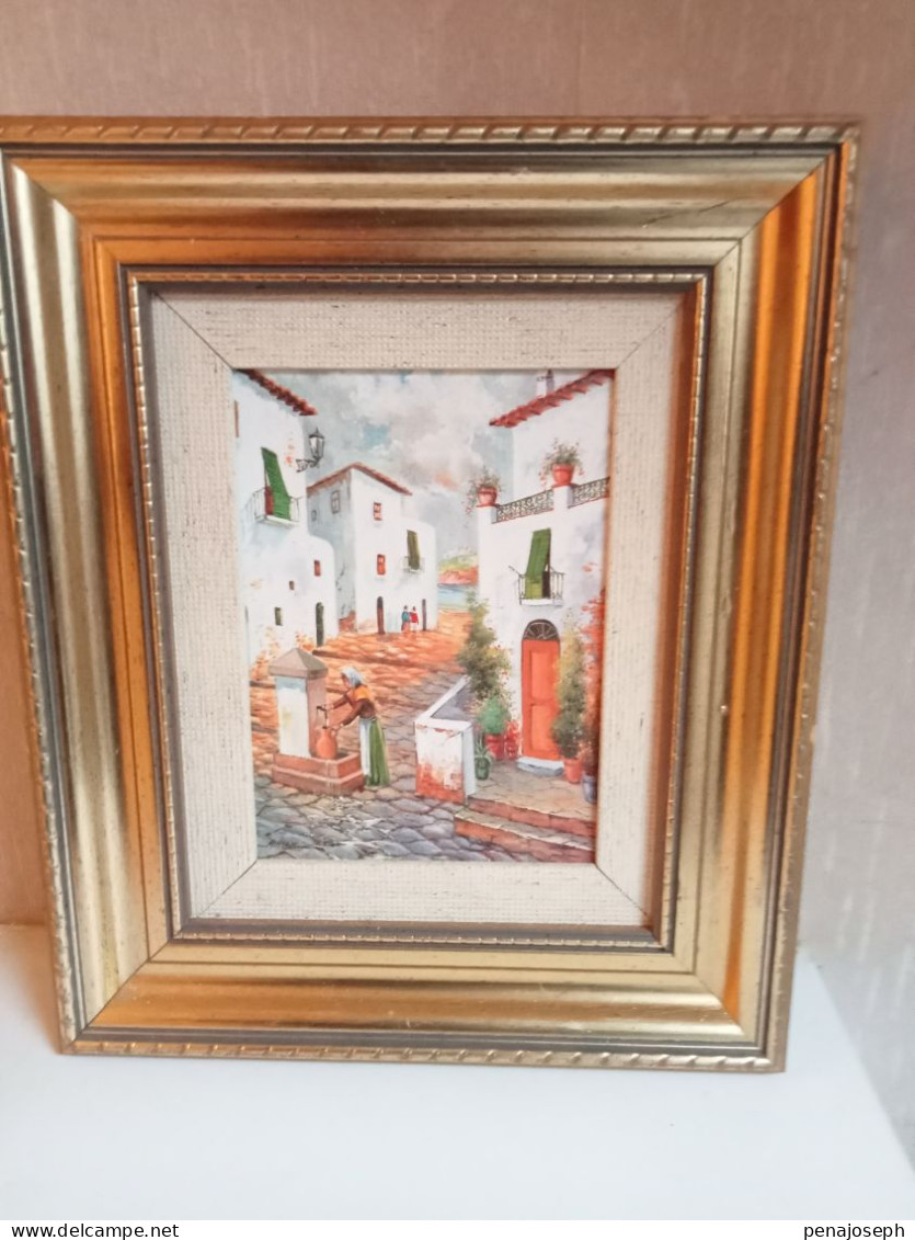 peinture a l'huile sur toile orientale 26 cm x 31 cm