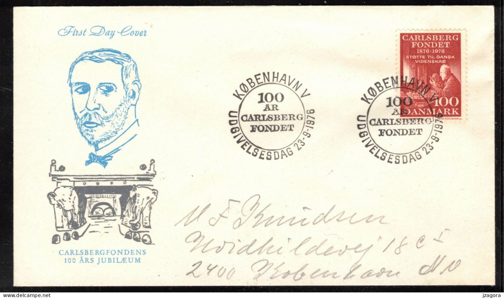 BEER BIER BIÈRE CERVEZA BREWERS BRASSEURS CARLSBERG DENMARK DANMATK DÄNEMARK 1976 MI 630 FDC Jacobsen Science - Biere