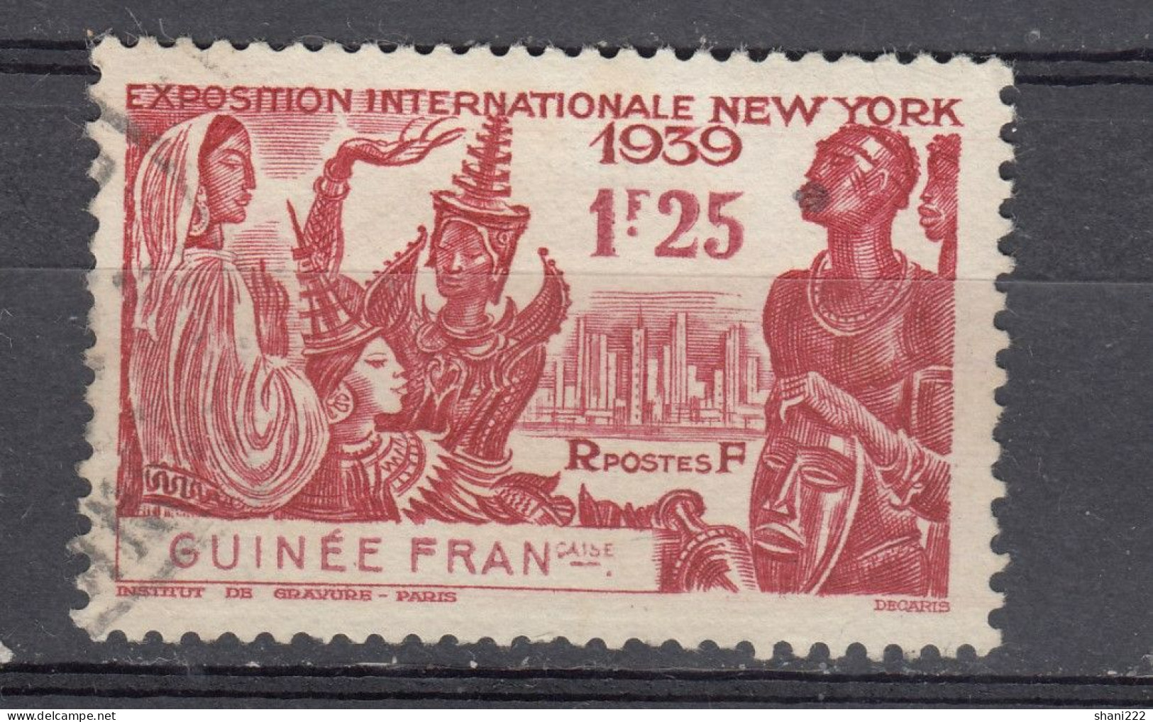 French Guinea -  1939 New York International Exhibition, 1.75 Value, Used (e-149) - Gebruikt