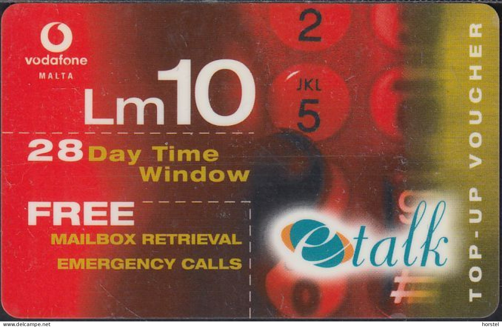 Malta - Vodafone - VC-01 - Mobil Refill - Etalk Red - Lm10 - Malte