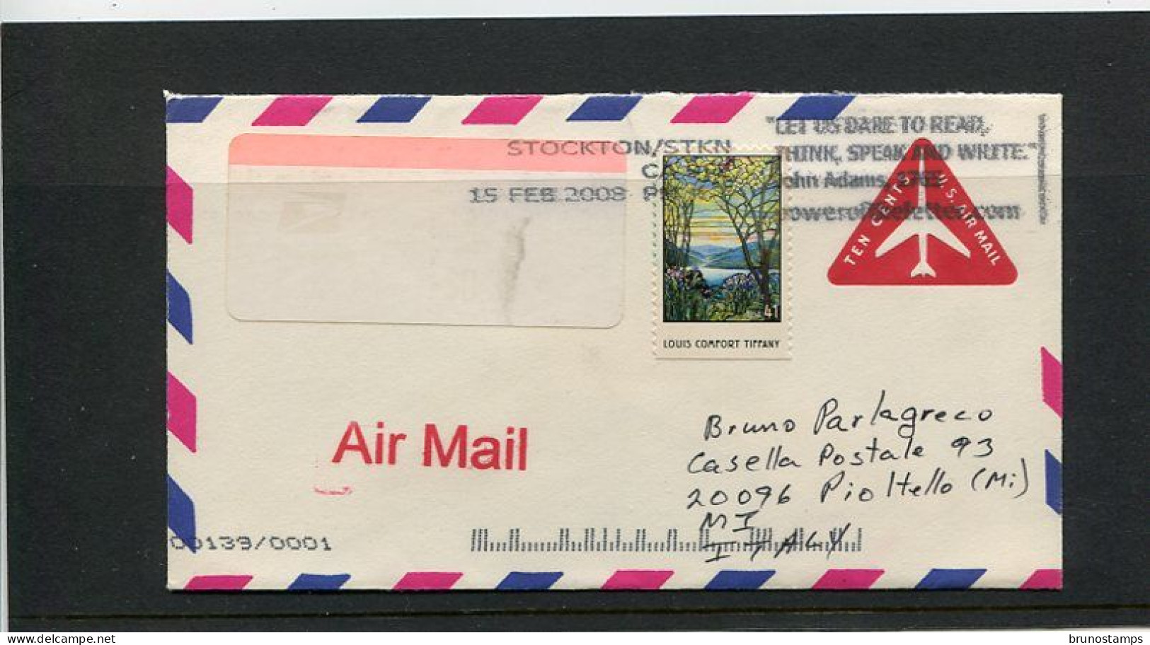 UNITED STATES/USA - 2008  LETTER TO ITALY - Briefe U. Dokumente